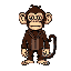 a monkey with brown fur and more suit of the 2d platformer game. 