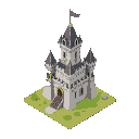 isometric medieval tall castle
