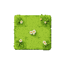 grass tile 2d with small flowers top down