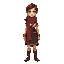 a realistic roman female merchant, casual clothes, middle aged, iron age, red scarf, blue eyes