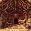 inside of a mongolian shaman hut, intricatei colorful