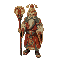 asian shaman with a staff, intricate, colorful, shamanic robe, runes