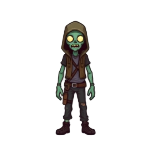 zombie apocalypse survivor pixel 128 bit character