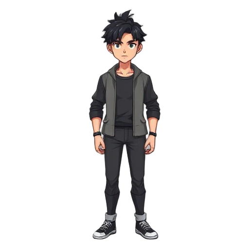 man wiht black hair