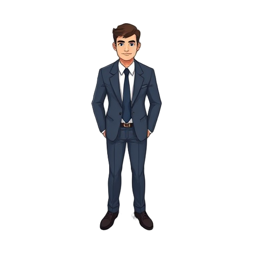man wearing suit, empty handed