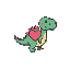 a cute single dinosaur heart