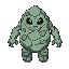  a earth golem with rocky feeling , no legs its floating , hand arent attached to an arm they are floating too ,  a bulky feeling