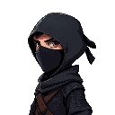 side view of a ninja in bloodborne style 
