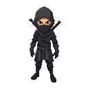 ninja in metal gear style