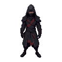 ninja in traditional japanese attire in bloodborne style