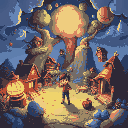 an imaginary world with various things depicting a person's imagination