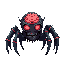 horror spider machine with encased human brain red eyes tubes metallic aggressive dangerous hunting