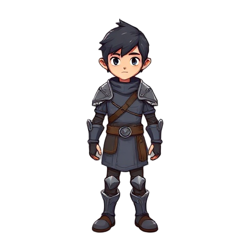 simple rpg character without armor and no weapon