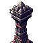 detailed intimidating dark totem rotated 45 degrees and with creepy things