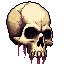 detailed intimidating skull rotated 45 degrees and without mandibole bone