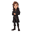 man, long brown hair, medieval black leather jacket