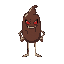 16 bit character, evil but cute and chibi chocolate ice cream with legs and arms