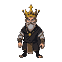pokemontrainer enemy. a ancient king man with  cloth black sort and shirt