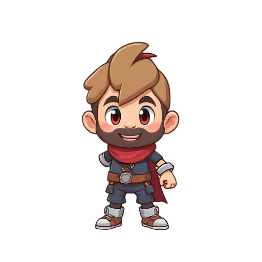 a 2d game charcter with transparent background 