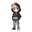 pixel is a white boy with a black hoodie and blonde hair