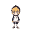 pixel is a white boy with a black hoodie and blonde hair