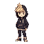 pixel is a white boy with a black hoodie and blonde hair