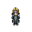 a beautyful woman with blonde hair, a grey hairband wrapped around her head, grey armor, a dark green robe, and a sword that's slightly transparent and full of energy. anime style.