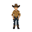 cowboy in shirt, hat and jeans, stardew valley like