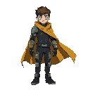 cyberpunk mechcanic arm secret force killer machine and a home blanket as a cape teenager with time control power, lost his parents