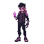 cyberpunk mechcanic arm spy teen with purple aura time control power