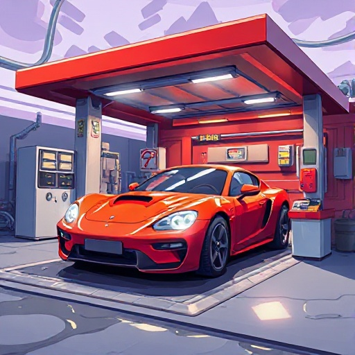 fait un arrière plans de station de lavage automobile 