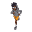 teenager, nerdy, athletic, dark skin, running,hoodie, side view, hood up, bright gym shorts, socks, crocs, glasses, messy hair, slingshot