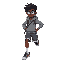 teenager, nerdy, athletic, dark skin, running,hoodie, gym shorts, socks, crocs, glasses, messy hair, slingshot