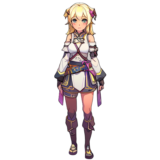 a anime girl blondie genshin impact like
