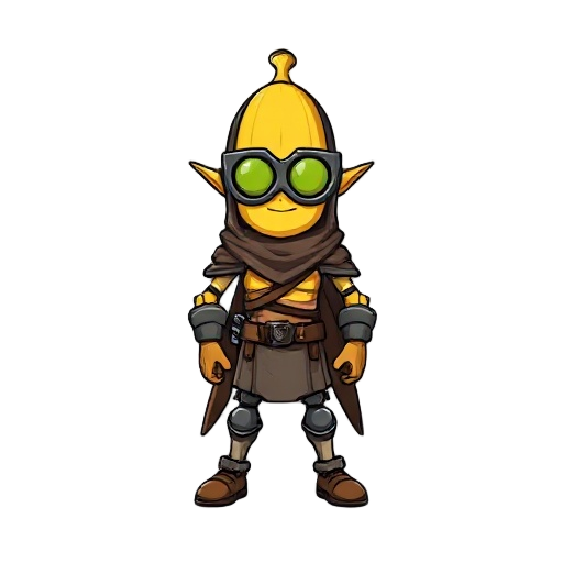 banana  de óculos guerreira