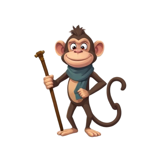 a monkey with a staf