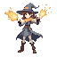 powerful wizard girl shooting fireballs