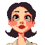 attractive french lady, full lips, curious look, upward angle, looking down