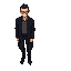 tall and composed, with sharp features and dark slicked-back hair. his amber-tinted sunglasses add a cold, calculated aura. wears a long black coat over a plain shirt, fitted black pants, and polished combat boots. his presence feels distant yet commandin