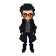 tall and composed, with sharp features and dark slicked-back hair. his amber-tinted sunglasses add a cold, calculated aura. wears a long black coat over a plain shirt, fitted black pants, and polished combat boots. his presence feels distant yet commandin