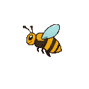 a bee in profile