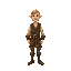 humanoid style  medieval elf,  human posture,  man  standing, with clothes and a clear posture when walking. designed for a retro-style farm simulation game.