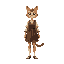 medieval   humanoid cat style  human posture  woman  standing  tall  wearing clothes  with a clear walking posture. designed for a retro-style farm simulation game.