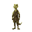 medieval   reptilian humanoid style  human posture  man  standing  tall  wearing clothes  with a clear walking posture. designed for a retro-style farm simulation game.