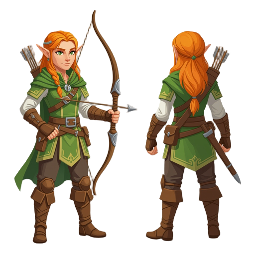nigth elf archer whit gloves and orange hair