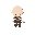 humanoid character viewed from a top-down perspective, designed in a simple, minimalistic rpg style. the character should have a larger, rounded head relative to the body, short arms, and small legs