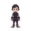 create a 32x32 pixel art sprite of a humanoid character viewed from a top-down perspective, designed in a simple, minimalistic rpg style. the character should have a larger, rounded head relative