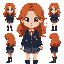 redhead girl in school uniform