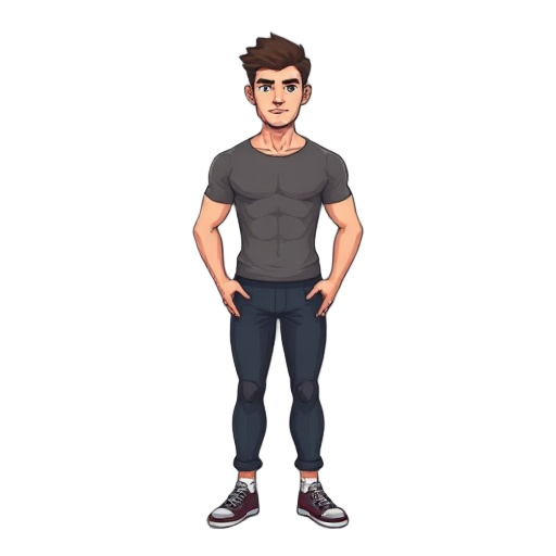 male body (template) sprite front view (pixel art)