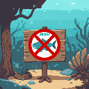 a sign saying no fish allowed